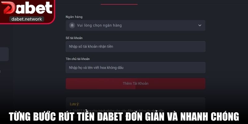 Từng bước rút tiền DABET đơn giản và nhanh chóng